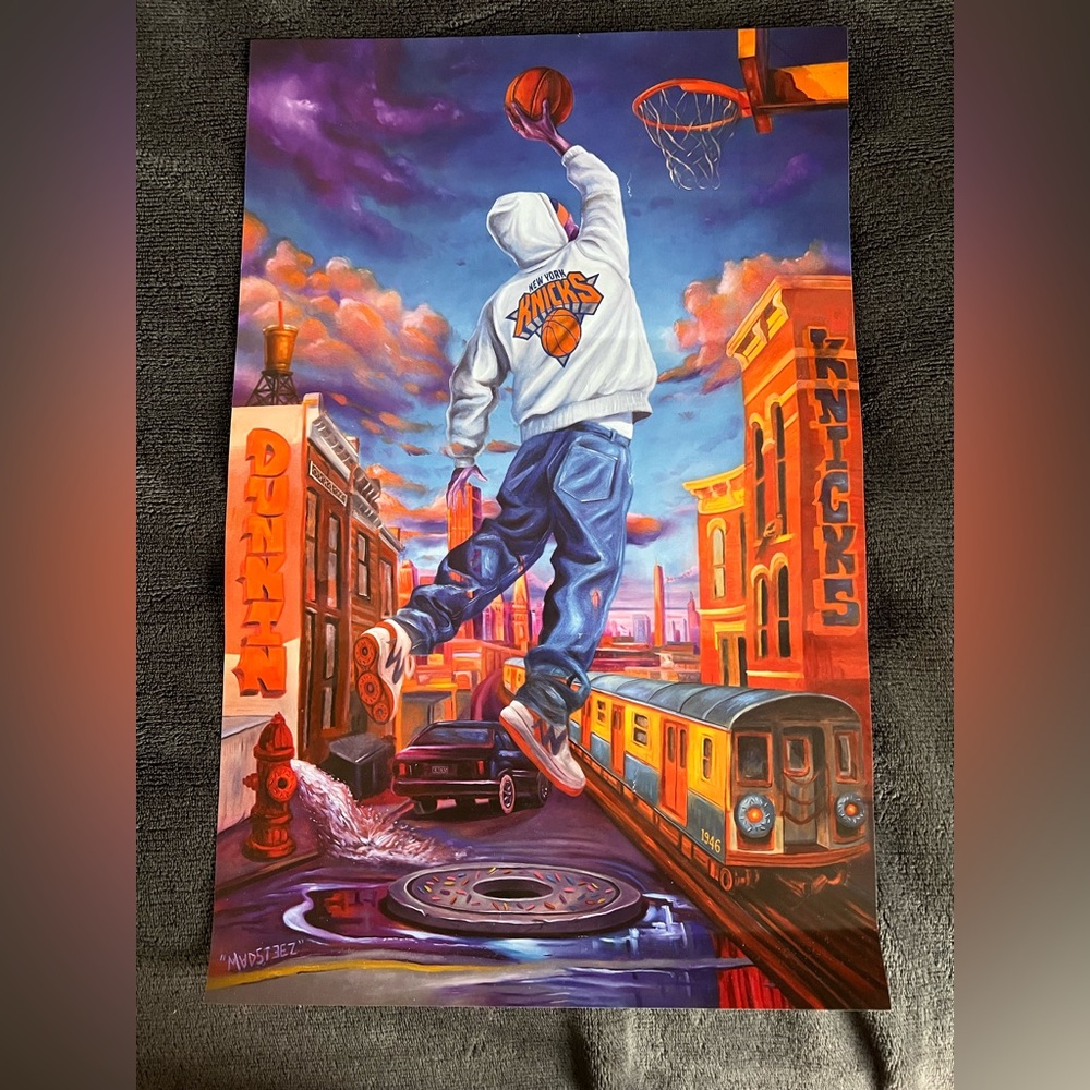 New York Knicks x Dunkin poster